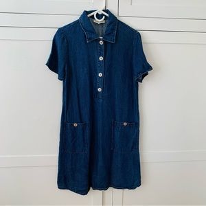 David Dart Tincel Navy Collar Button Pocket Dress Size Large